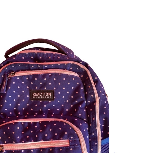 Navy blue with white polka dots book bag for boys & girls - Picture 2 of 3